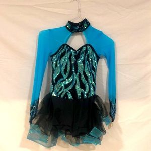 Childrens Large Blue and Black Recital Costume